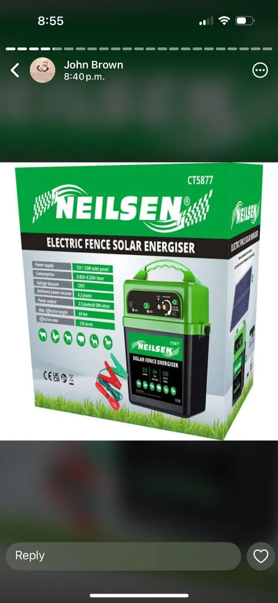 Nielsen Solar Powered Electric Fence & 12v Battery - Image 3