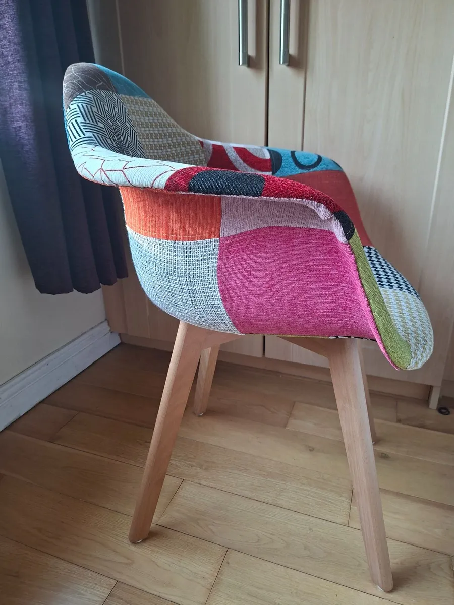 Patchwork Bucket Chairs x 2 - Image 3