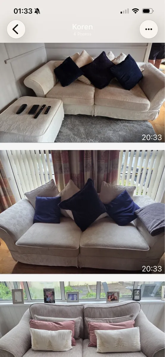 Sofas x 3 +table and 6 chairs - Image 4