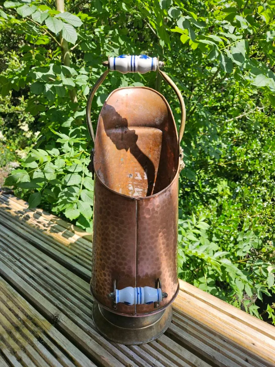 Antique Copper & Brass Coal Scuttle | Delivered - Image 4