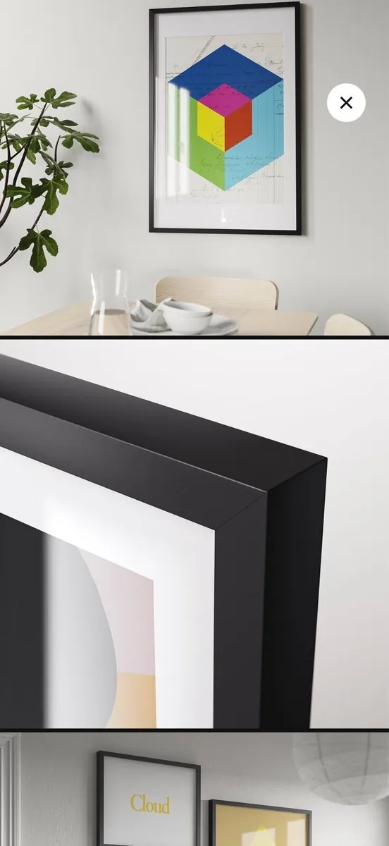 Picture frame 61cmx91cm in black and white - Image 2