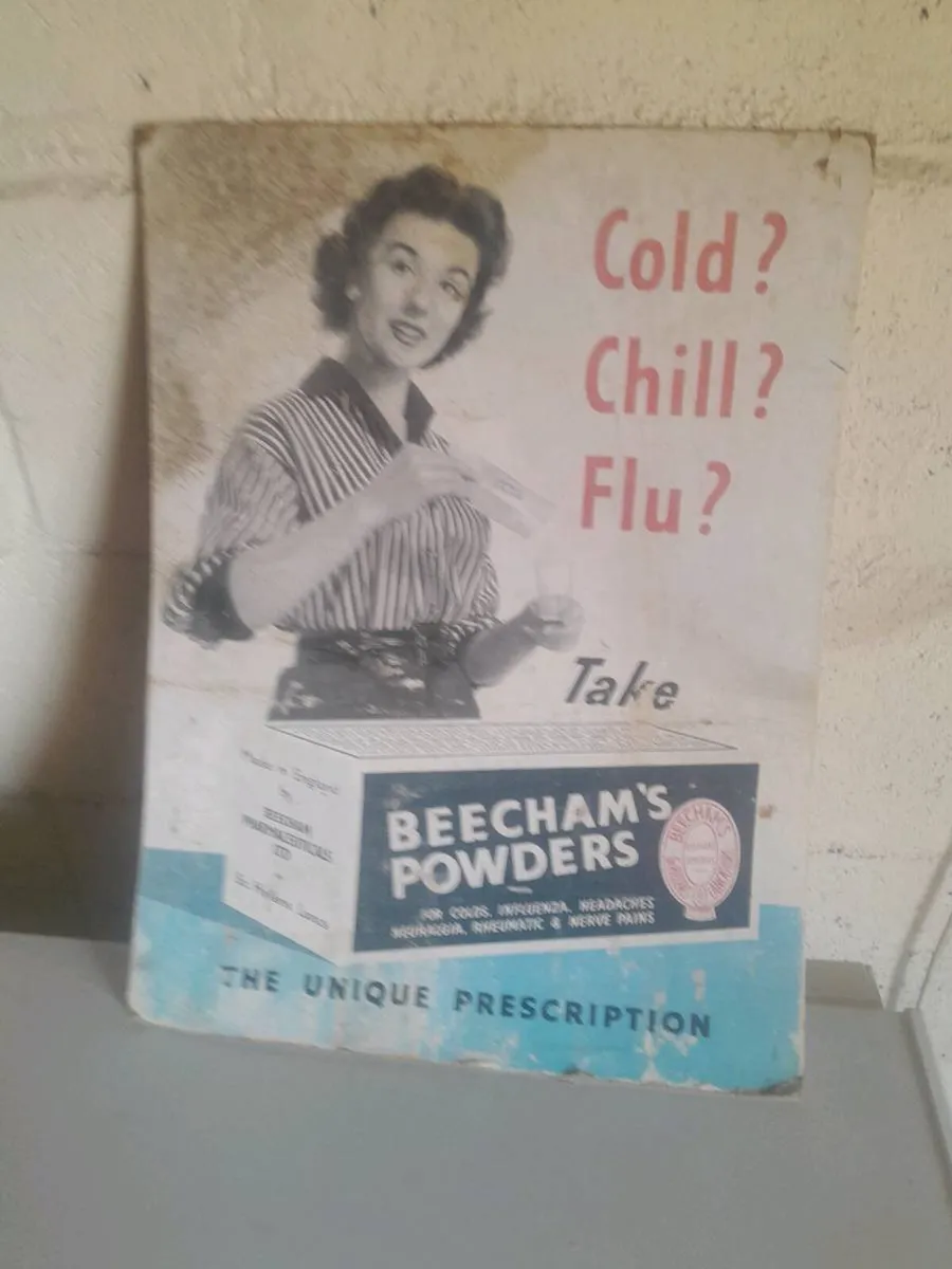Original  Beecham powders showcard - Image 1