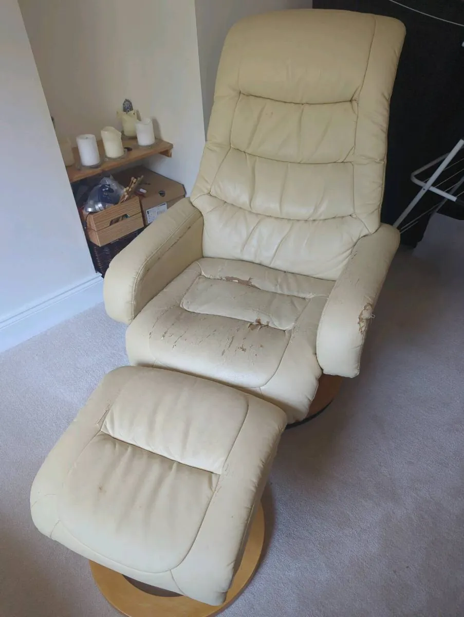 Recliner Chair & Foot Stool - Image 1