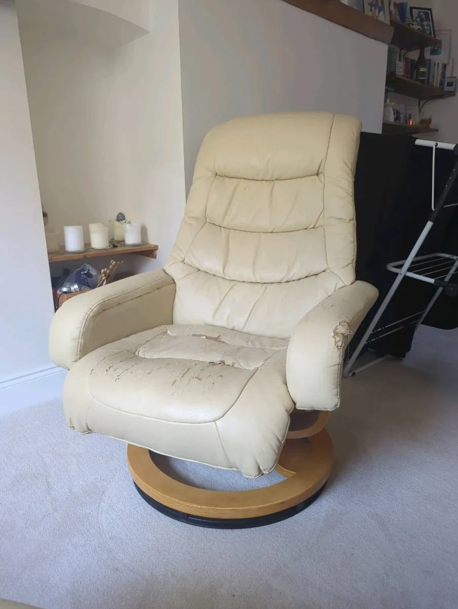 Recliner Chair & Foot Stool - Image 2