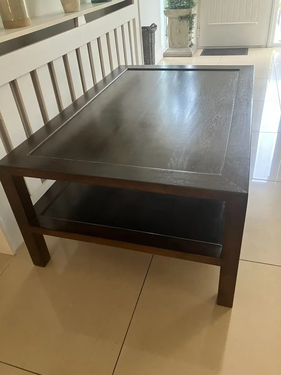 Large Crate & Barrell Solid Wood Coffee Table - Image 2