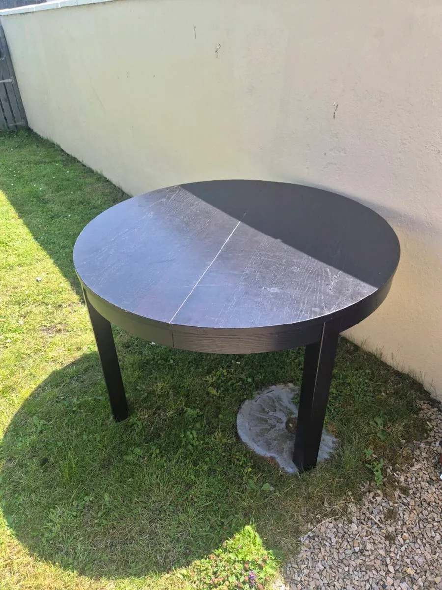 Black Round Ikea table for free - Image 2