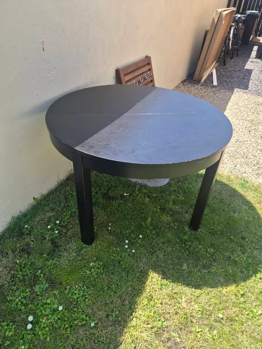 Black Round Ikea table for free - Image 1