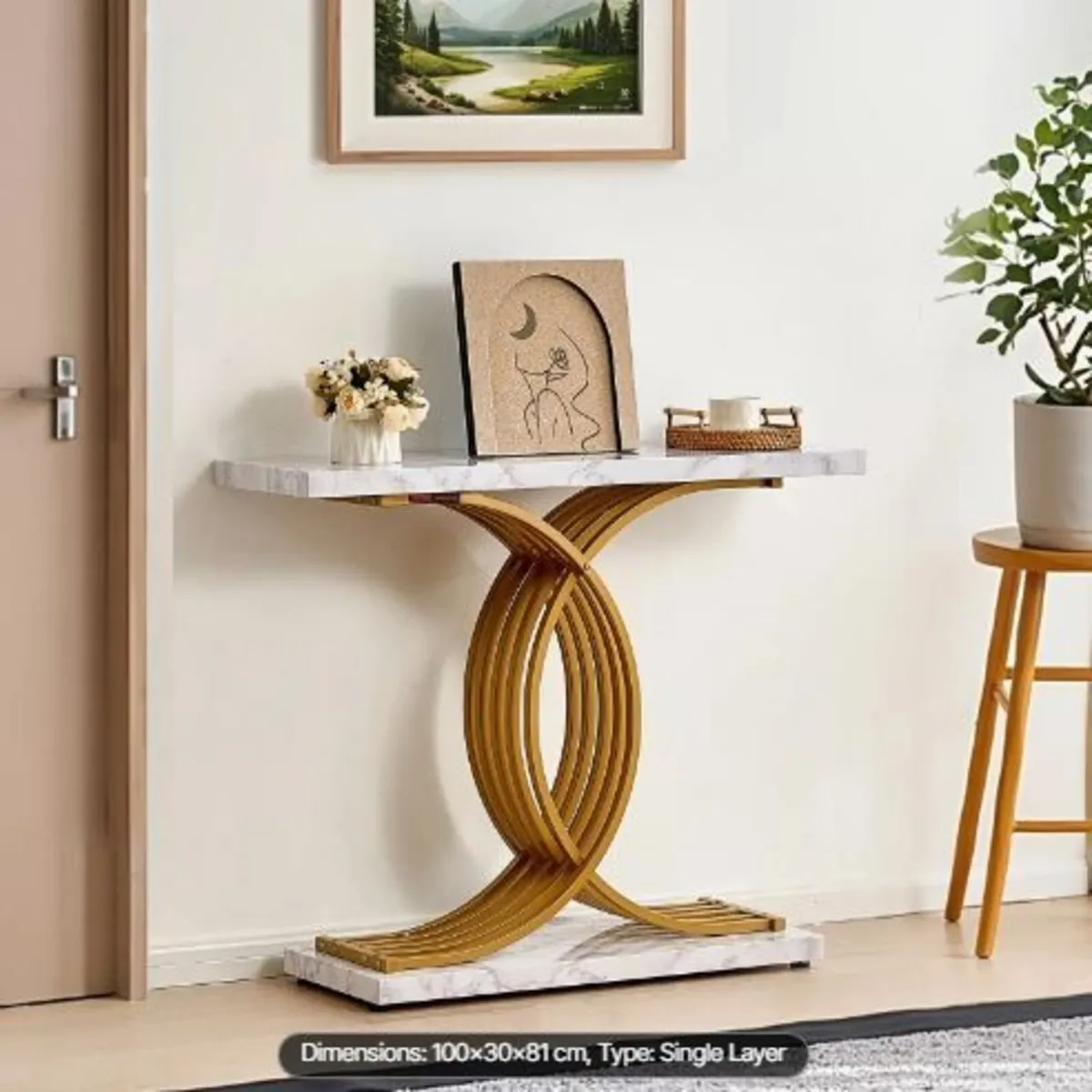 Narrow Console Sofa Table, 39.4 inches - Image 3