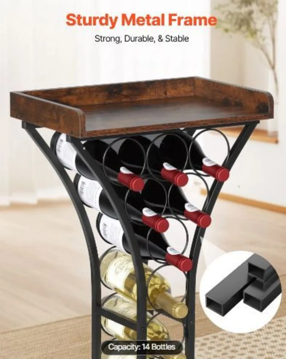 15 Bottle Wine Rack,Iron Freestanding Floor - Image 2