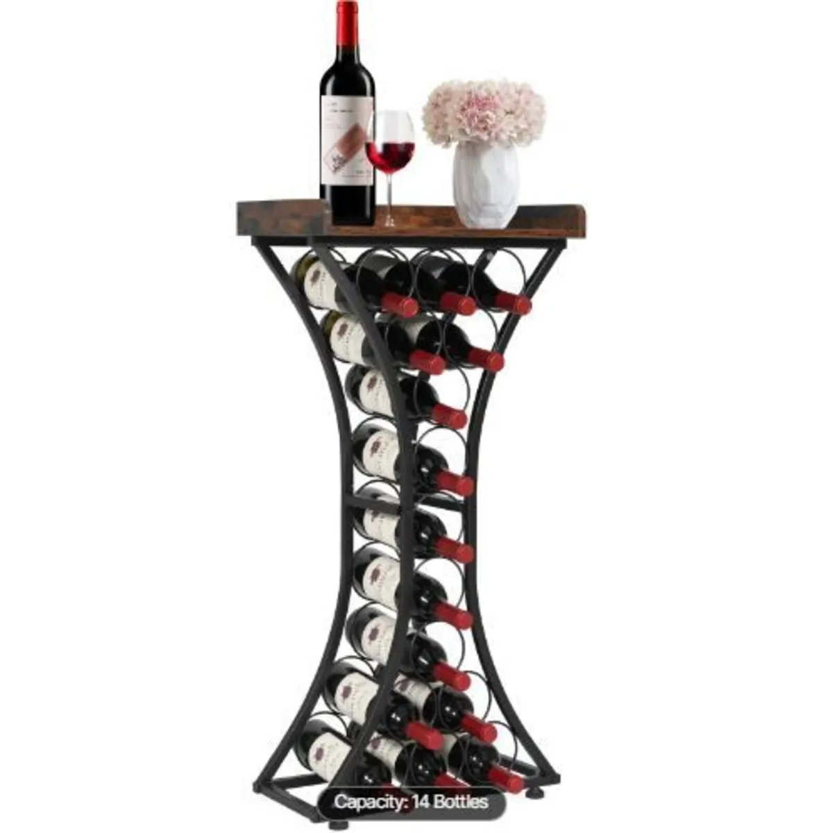 15 Bottle Wine Rack,Iron Freestanding Floor - Image 1