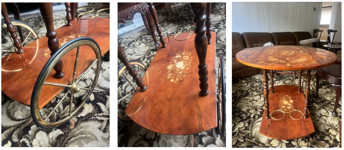 Vintage-style, wooden tea trolley/ drinks cabinet - Image 3