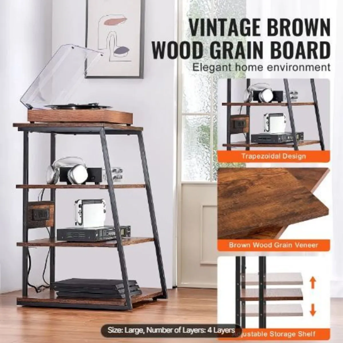 4-Tier AV Media Stand - Image 2