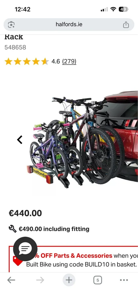 4 bike carrier towbar mounted - Image 4