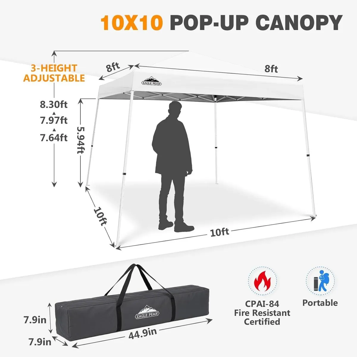 Eagle Peak 3m X Slant Leg Pop-Up Canopy - Image 3
