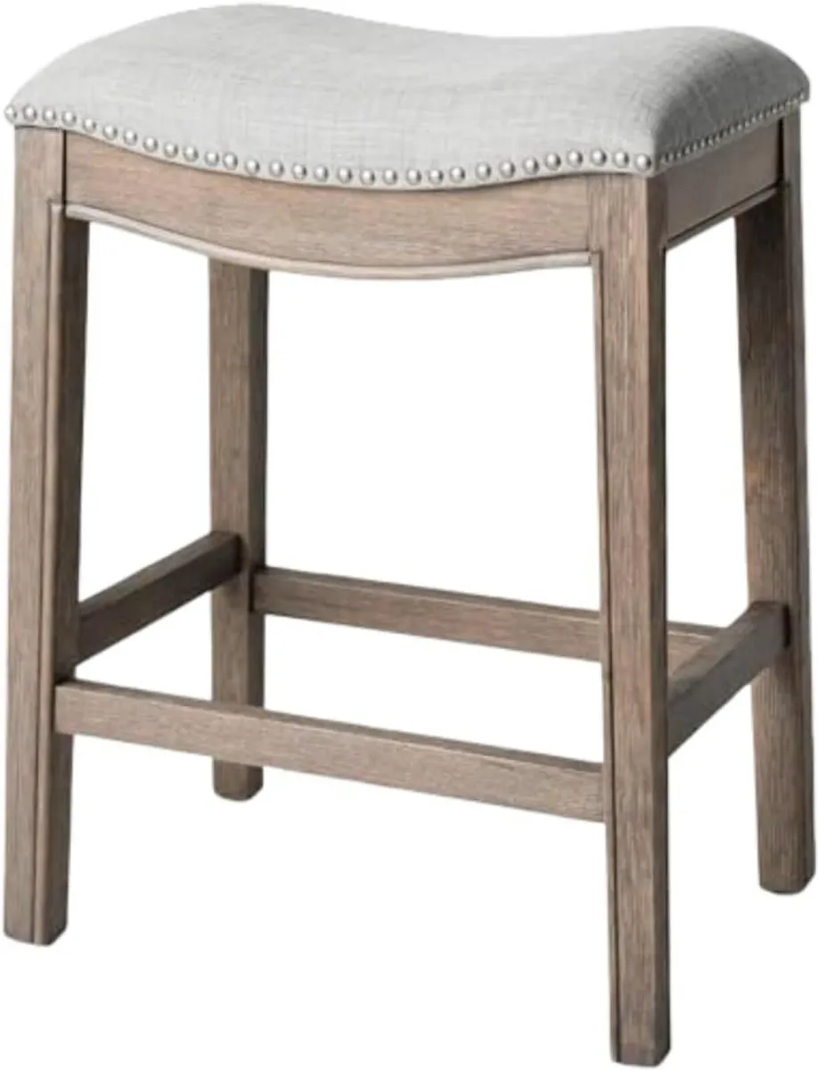 Adrien 66CM Counter Height Upholstered Backless - Image 1