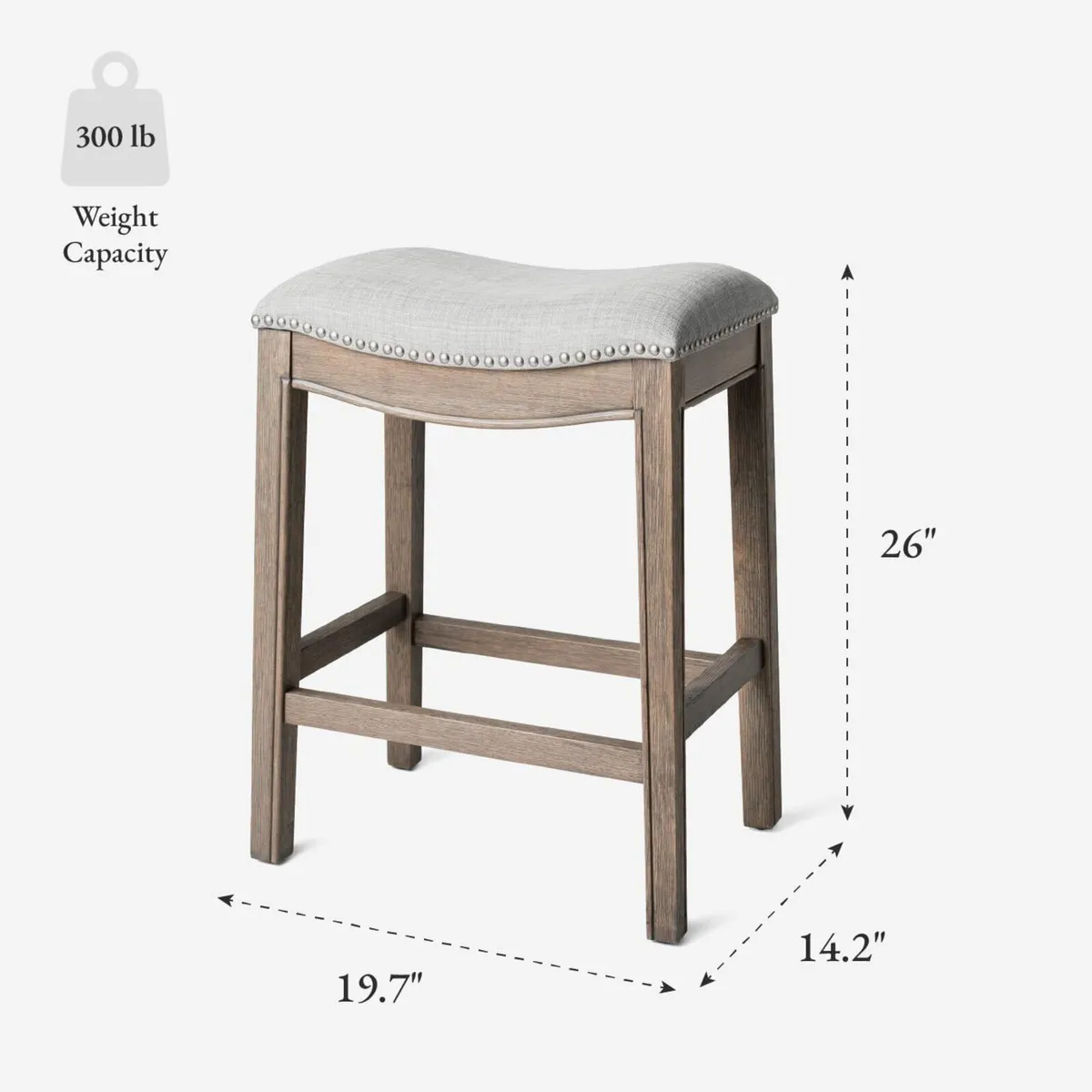 Adrien 66CM Counter Height Upholstered Backless - Image 3