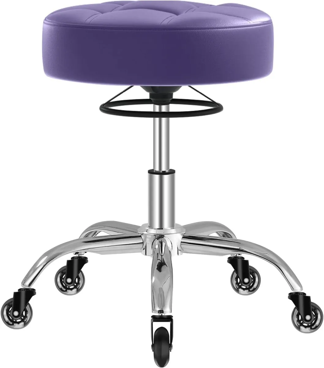 Rolling Stool Height-Adjustable with Ring Lift - Image 1