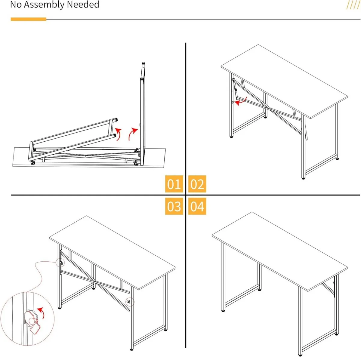 Lutown-Teen Folding Desk Writing Gaming Computer - Image 4