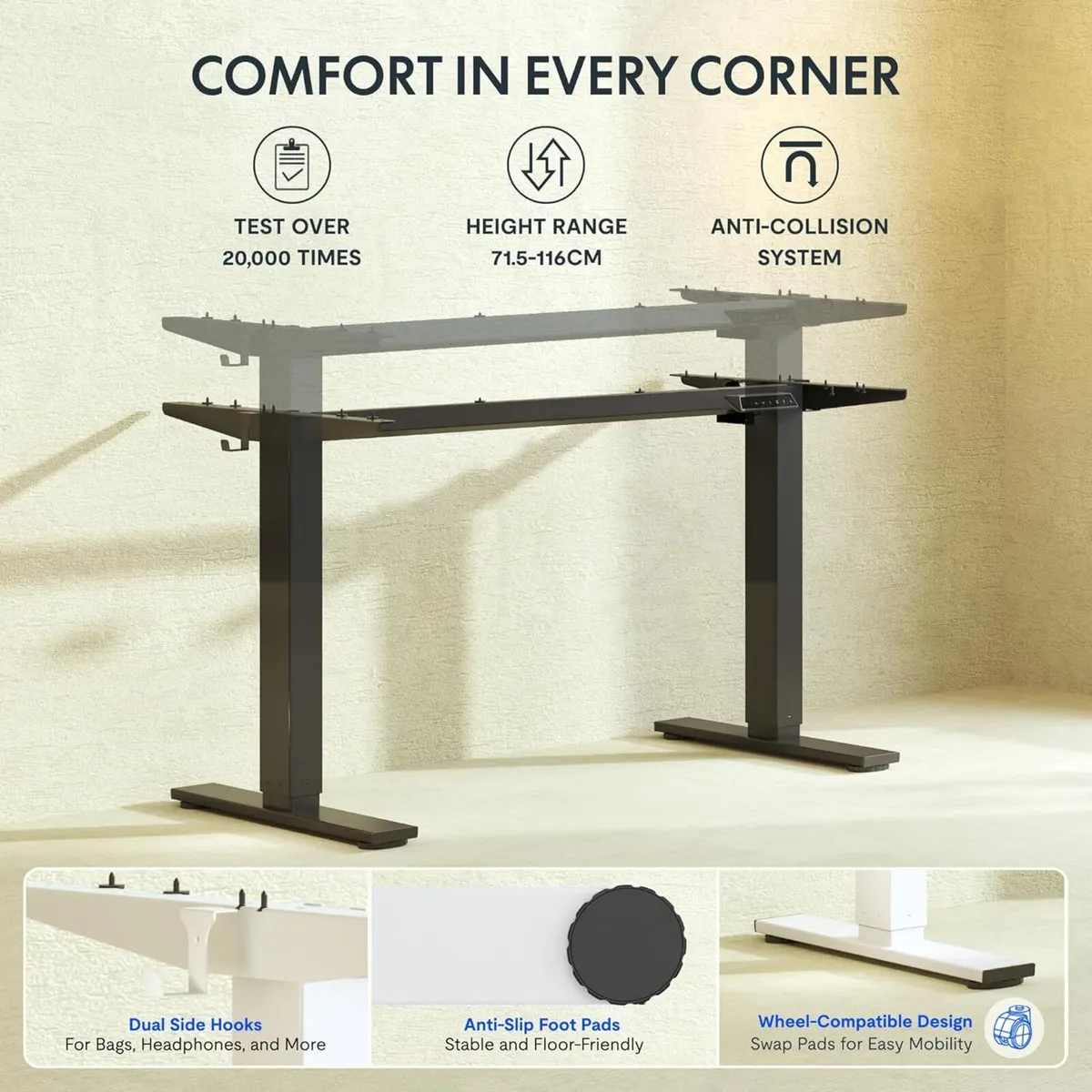 Adjustable Electric Standing Desk Frame Ergonomic - Image 4