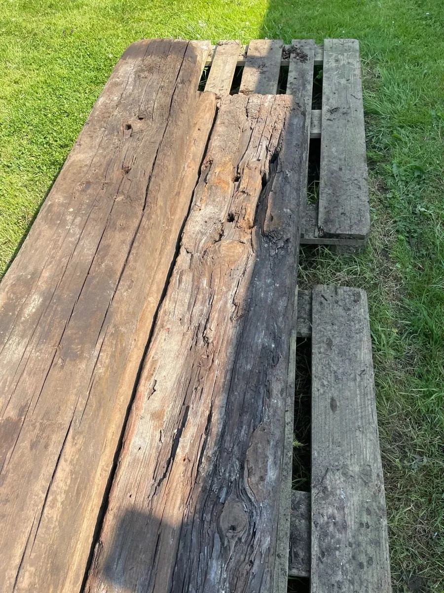 c1900 OAK SLEEPERS X5 EX-ROSSLARE PIER / RAILWAY - Image 3