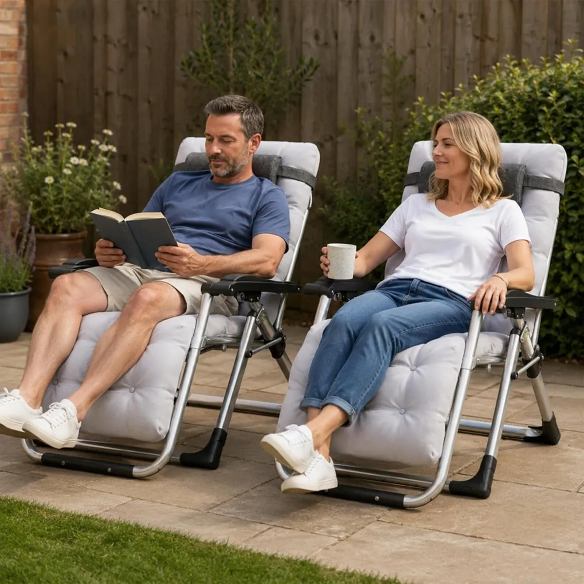 Zero Gravity Garden Chair Folding Sun Loungers - Image 2