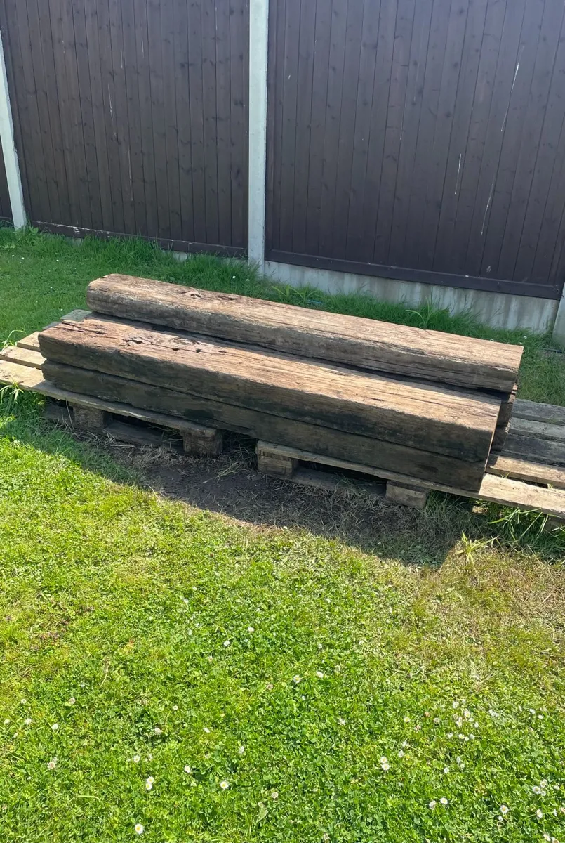 c1900 OAK SLEEPERS X5 EX-ROSSLARE PIER / RAILWAY - Image 1