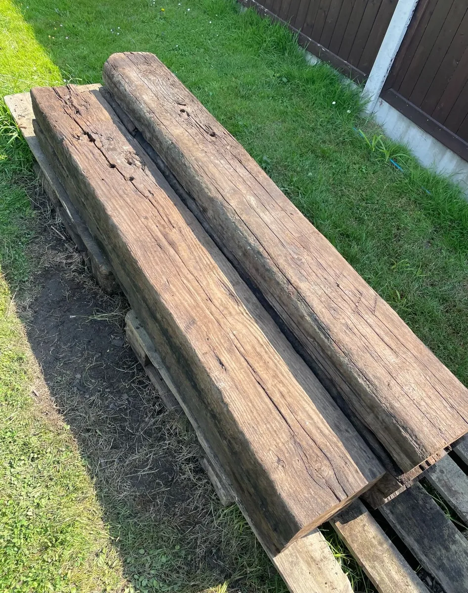 c1900 OAK SLEEPERS X5 EX-ROSSLARE PIER / RAILWAY - Image 4