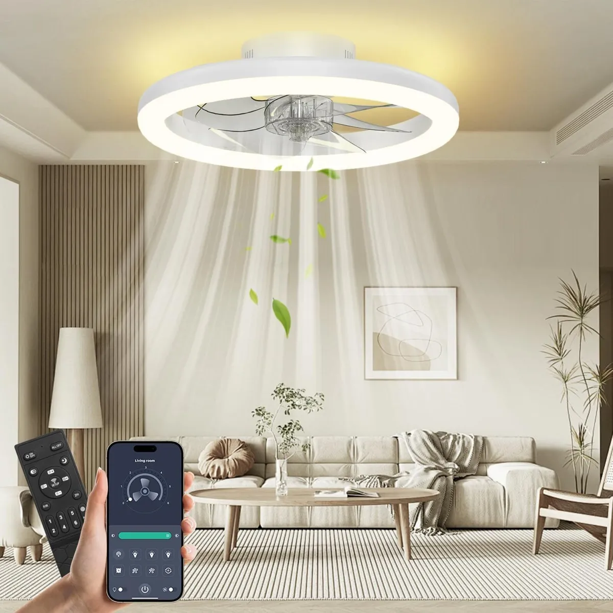 Ceiling Fans with Lights and Remote 40CM Low - Image 1