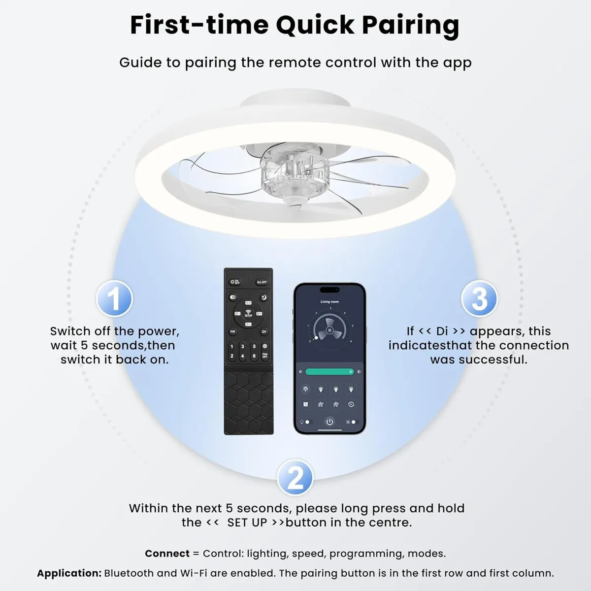 Ceiling Fans with Lights and Remote 40CM Low - Image 2