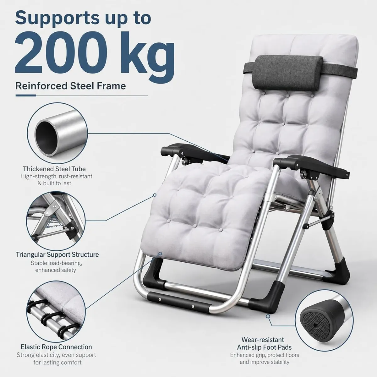 Folding Outdoor Zero Gravity Chair Reclining - Image 4