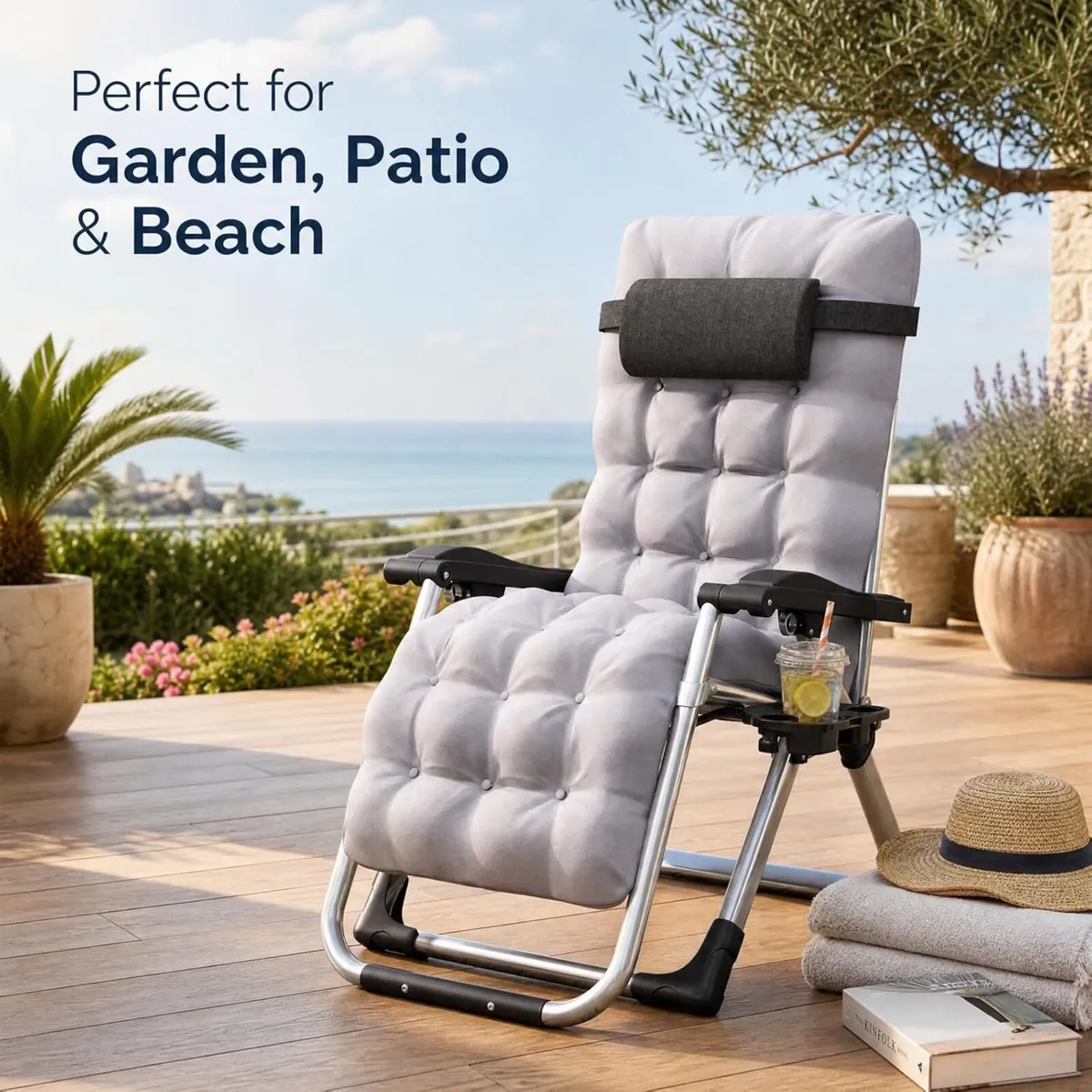 Folding Outdoor Zero Gravity Chair Reclining - Image 3
