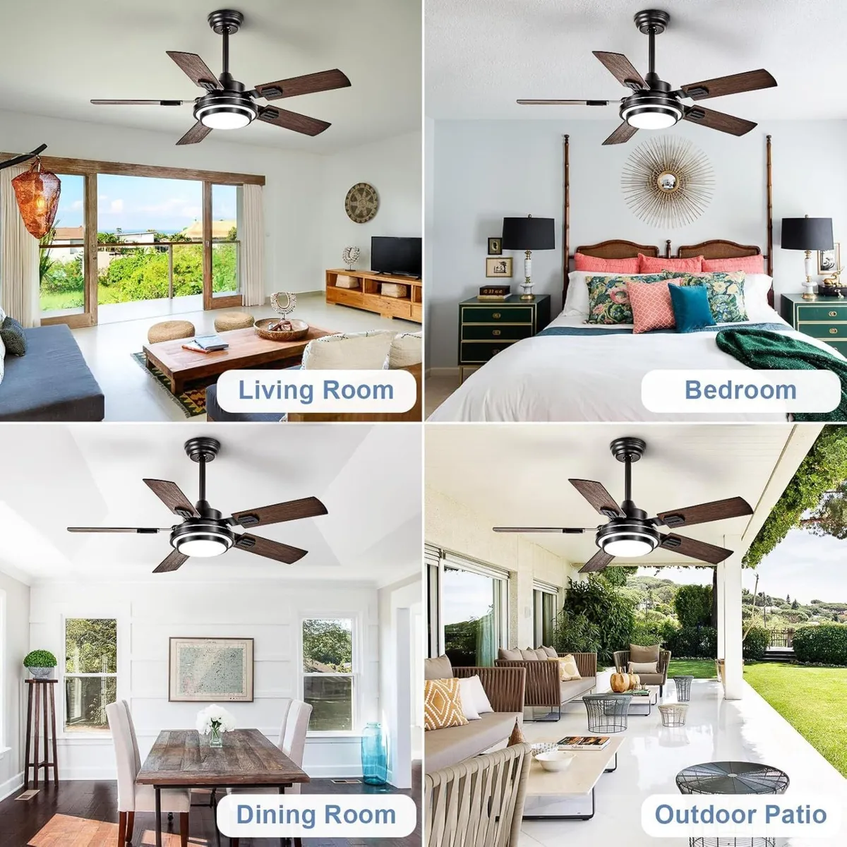 42-Inch Ceiling Fan with Light: Walnut Fans 5 - Image 2