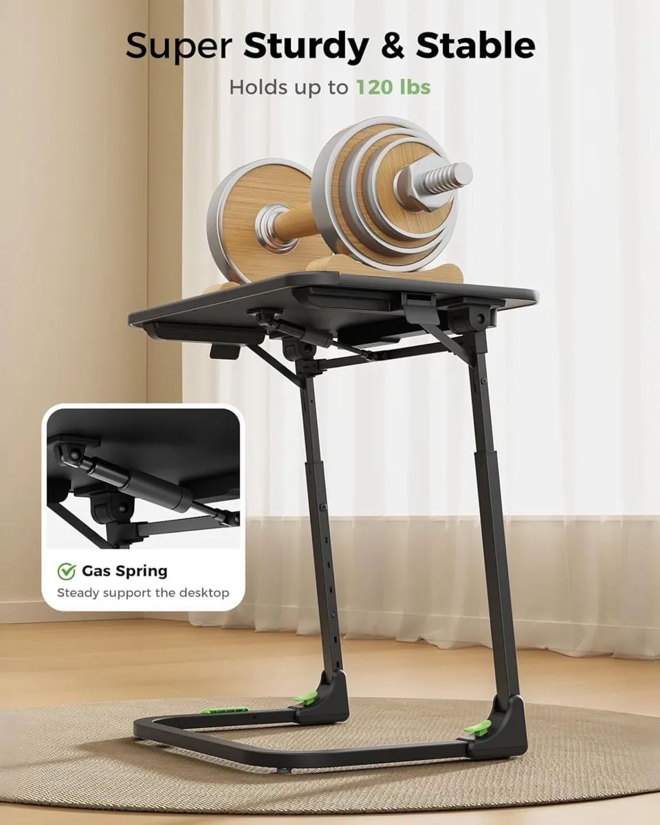 Small Folding Table Height Tilt Adjustable Sturdy - Image 3