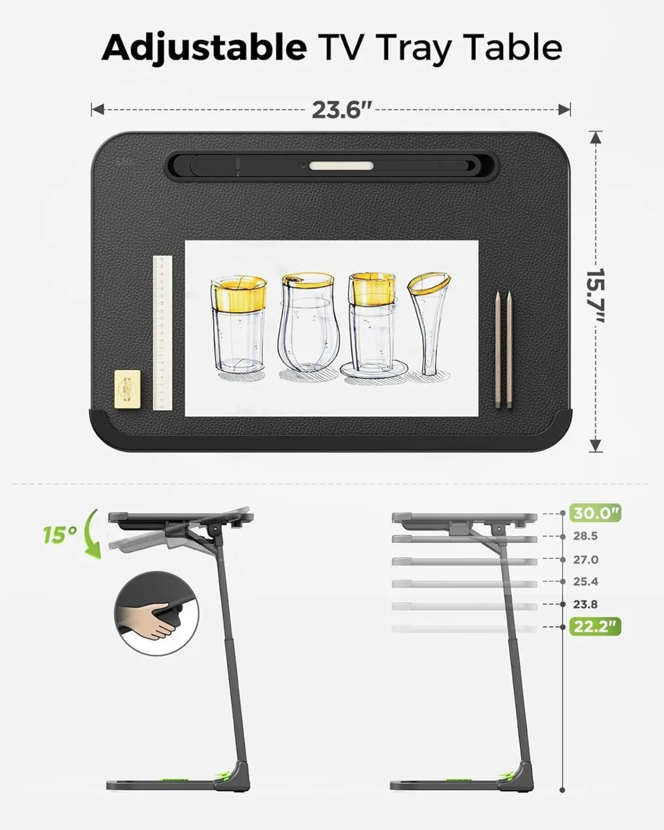 Small Folding Table Height Tilt Adjustable Sturdy - Image 2