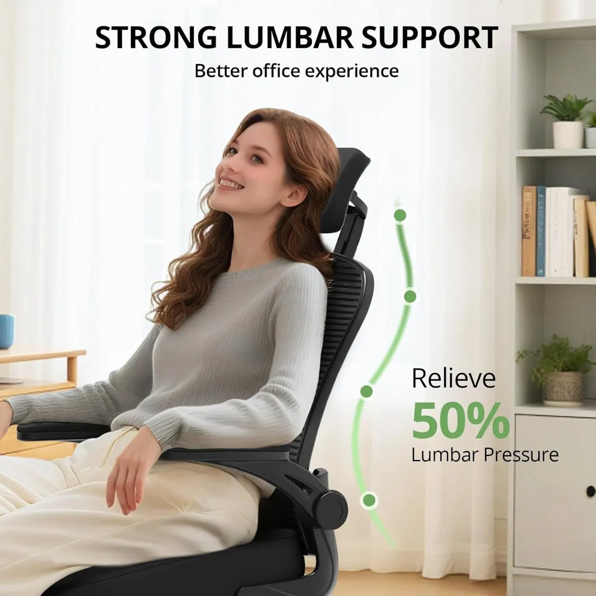 Desk Chair Ergonomic Office with 330lbs Capacity - Image 3