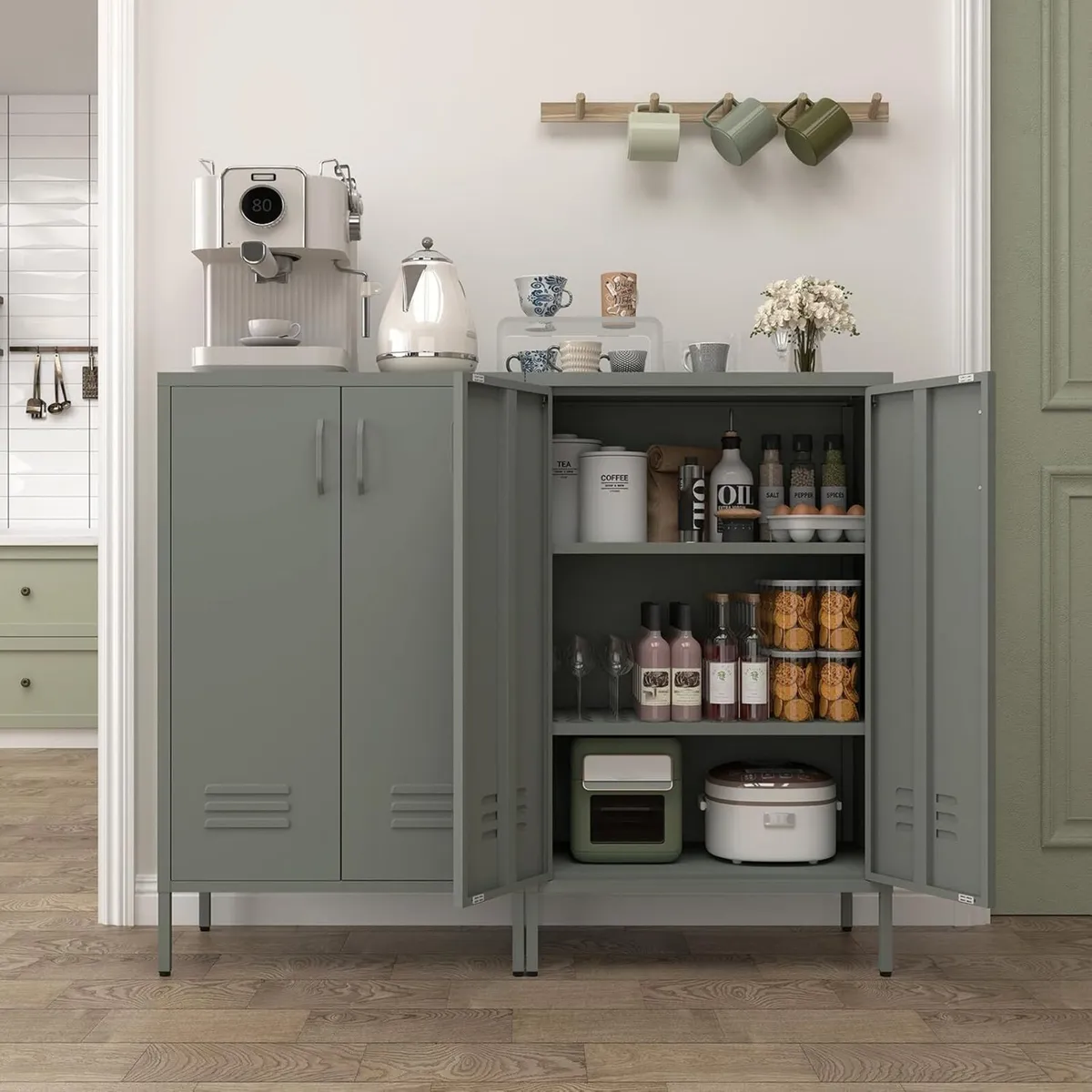 Metal Locker Storage Cabinet Accent Pantry - Image 3