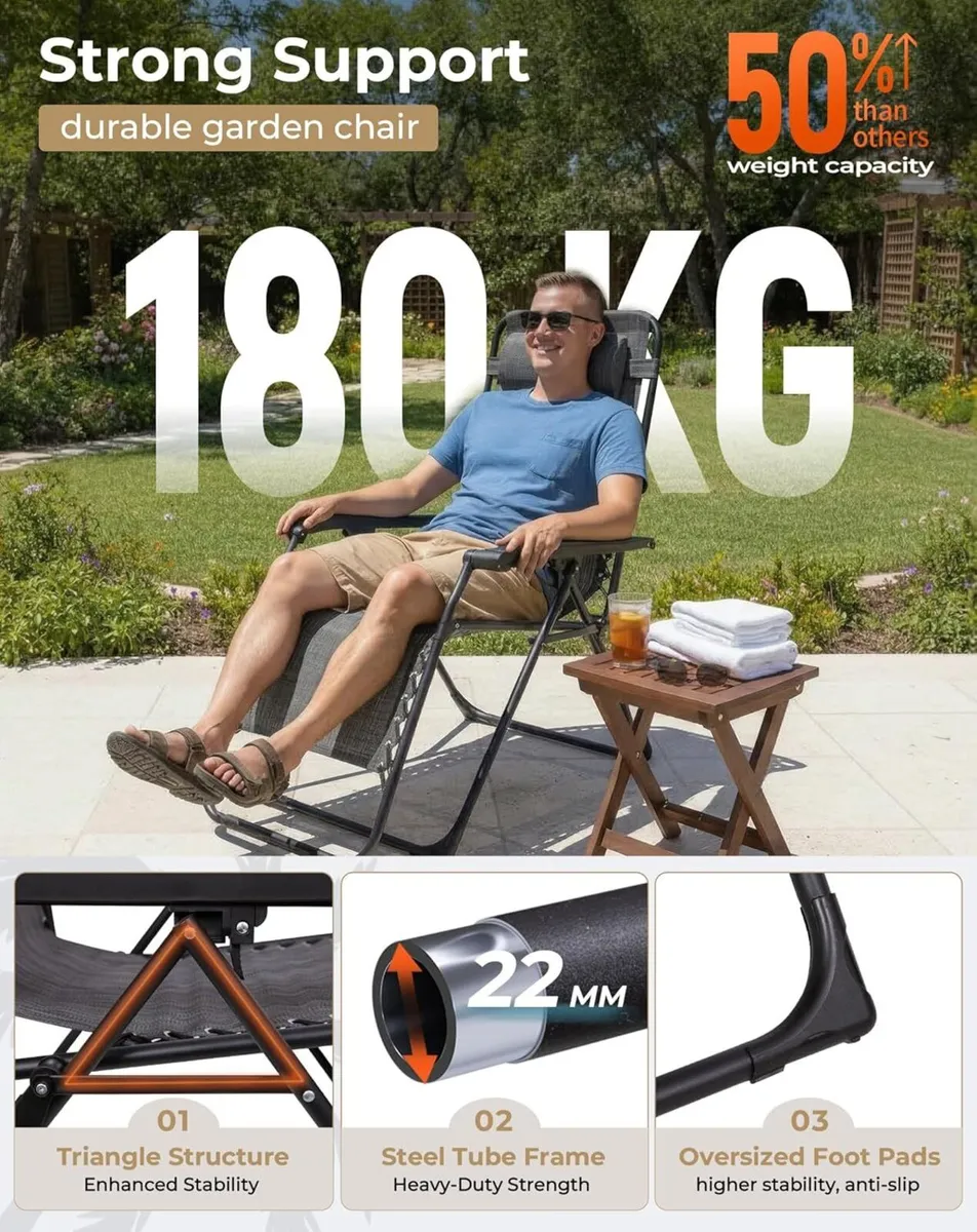 Zero Gravity Chairs Up to 180KG (Set of 2) - Image 4