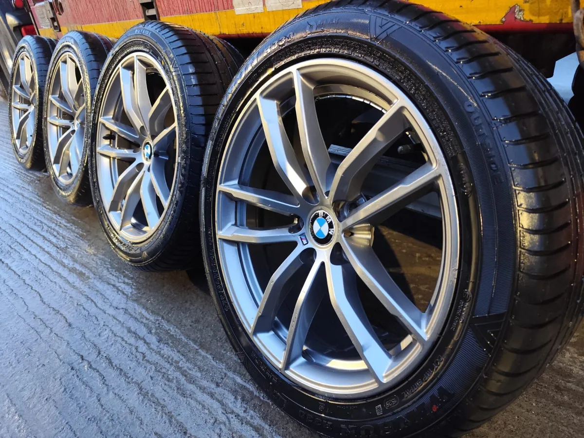 18" BMW 5 series alloys with nearly new tyres - Image 1
