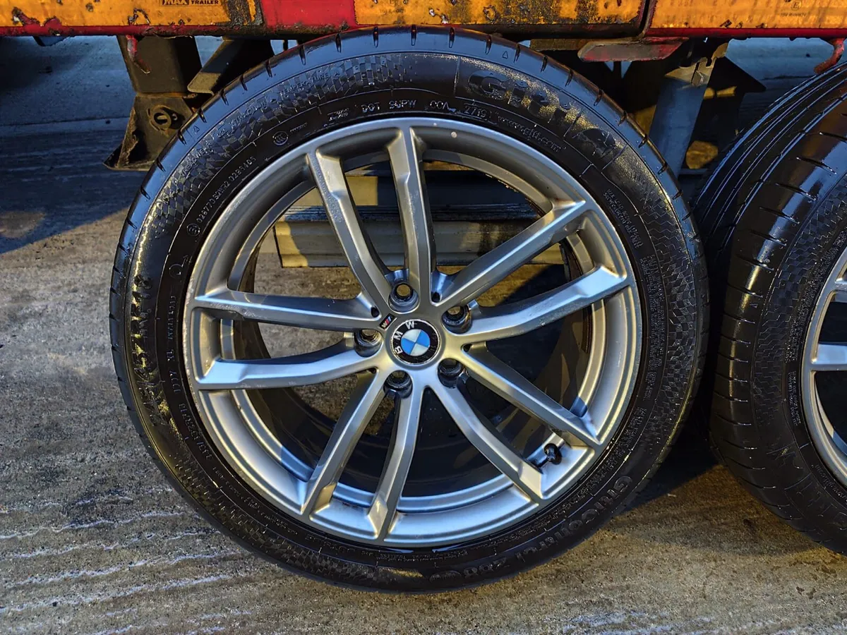 18" BMW 5 series alloys with nearly new tyres - Image 2