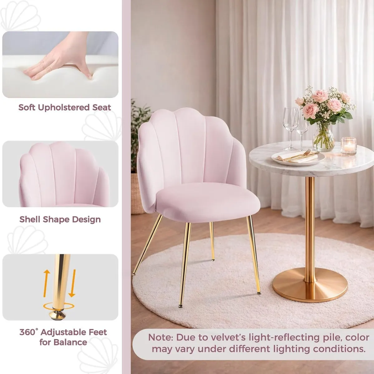 Table Chair with Back Legs Shell for Bedroom - Image 4