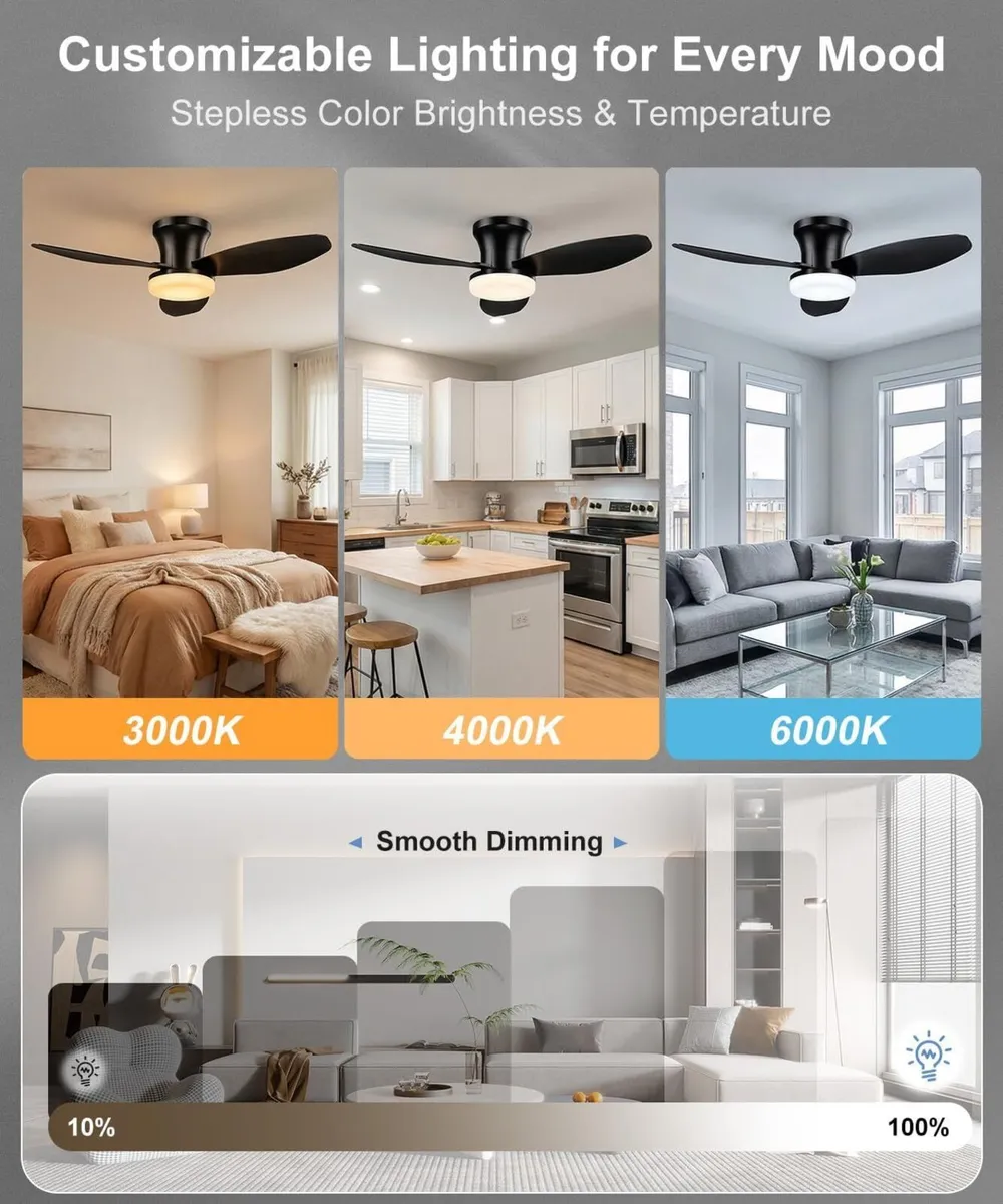 106CM Ceiling Fans with Light and Remote 42 - Image 2