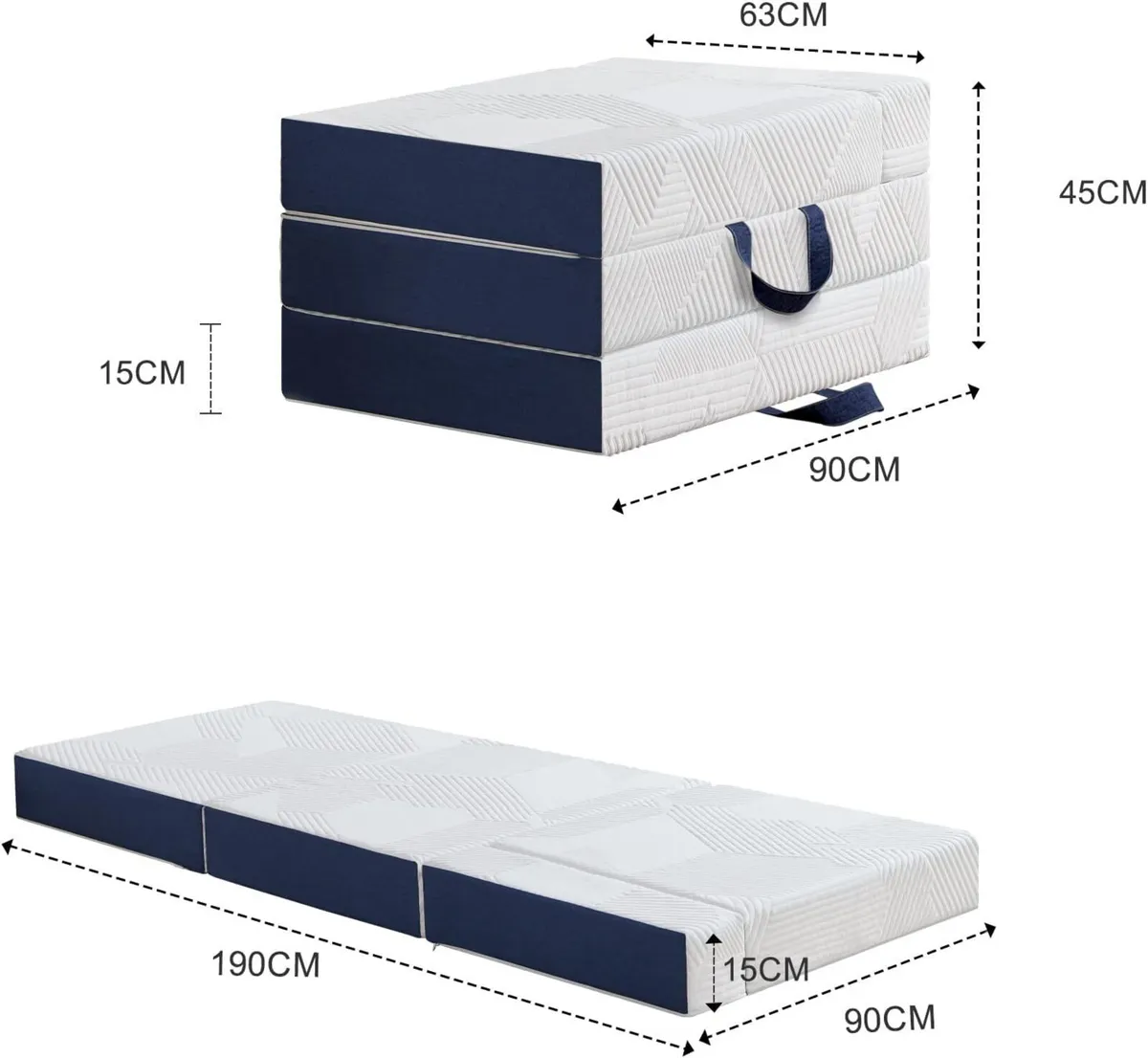 Folding Mattress 10CM with Carry Handles Portable - Image 2