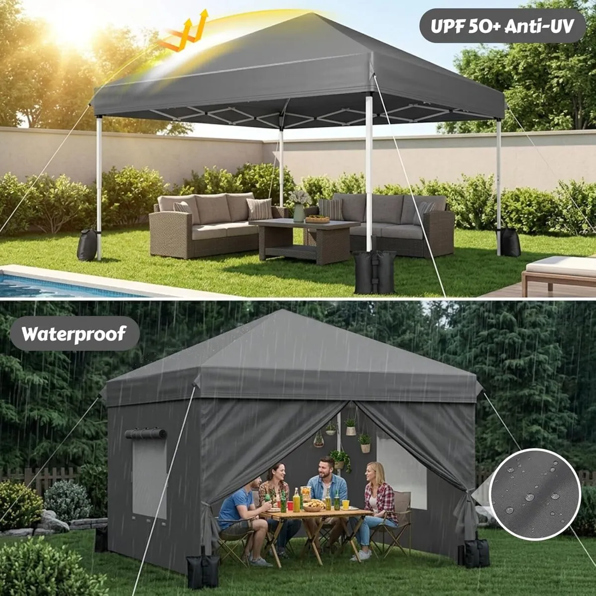 Gazebo with Sides 3m X 2 Mesh Windows - Image 2