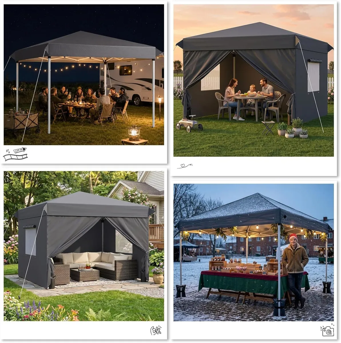 Gazebo with Sides 3m X 2 Mesh Windows - Image 3