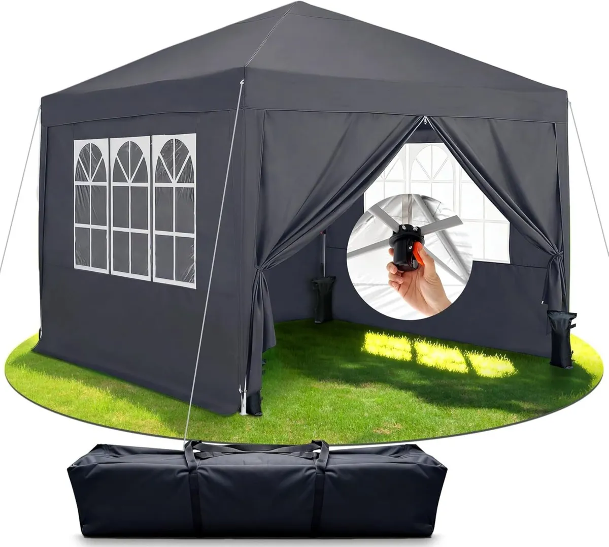 3m X Pop-Up Gazebo Waterproof Garden with 4 - Image 1