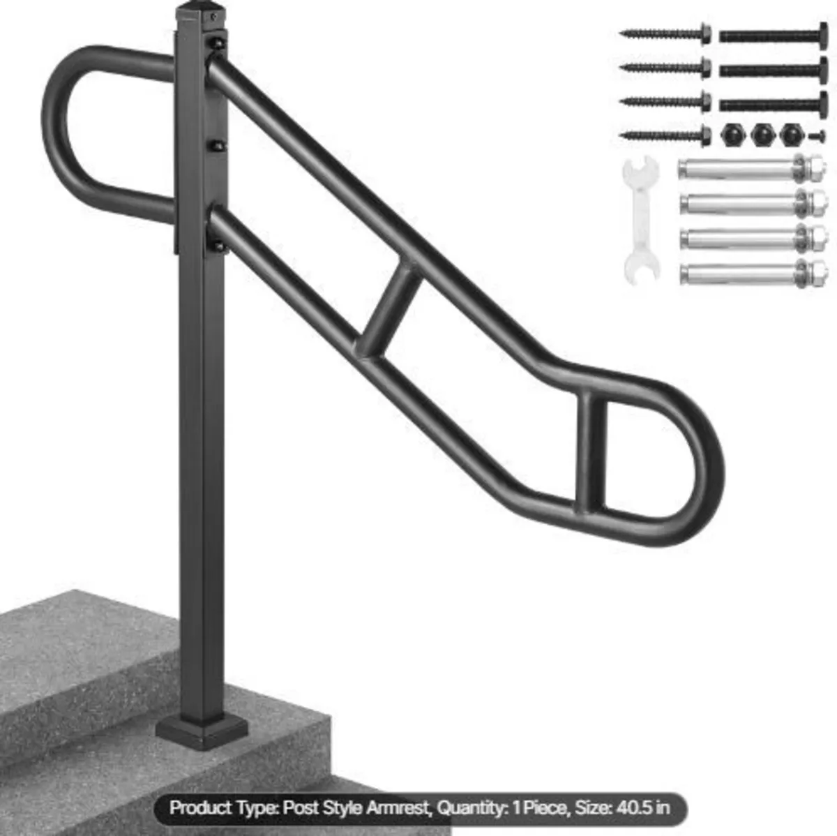 Single Post Handrail for Outdoor 1-3 Step - Image 1