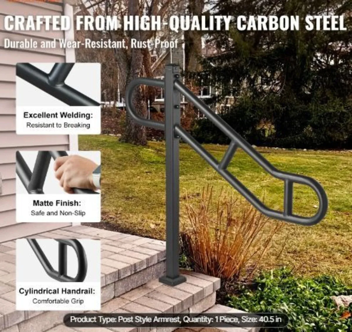 Single Post Handrail for Outdoor 1-3 Step - Image 2