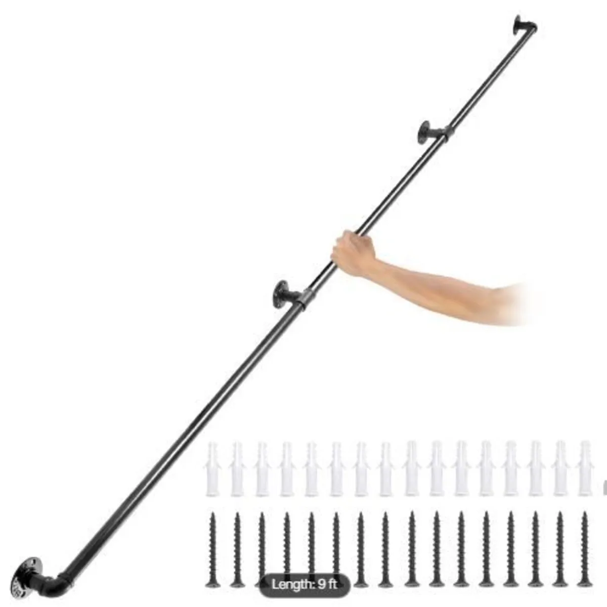 Pipe Stair Handrail, 274.3 cm Staircase - Image 1
