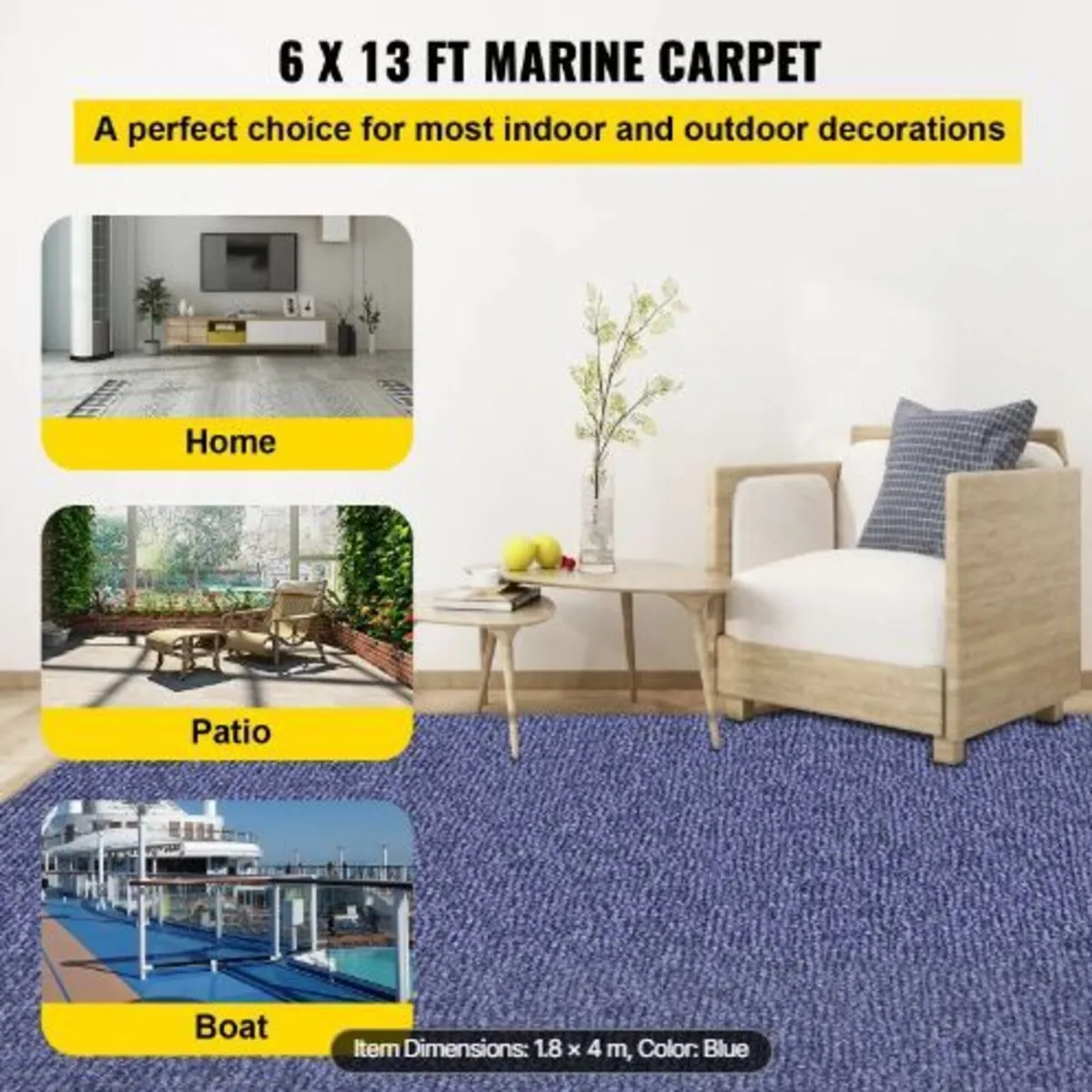 Indoor Outdoor Rug Carpet 5.9x13ft - Image 2