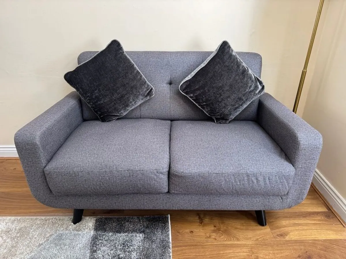 2-Seater Light Grey Sofa - Image 1